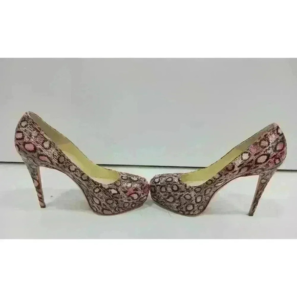 Brian Atwood Women's Multicolor Snakeskin Print Stiletto Pumps Size 7.5 - Picture 3 of 6